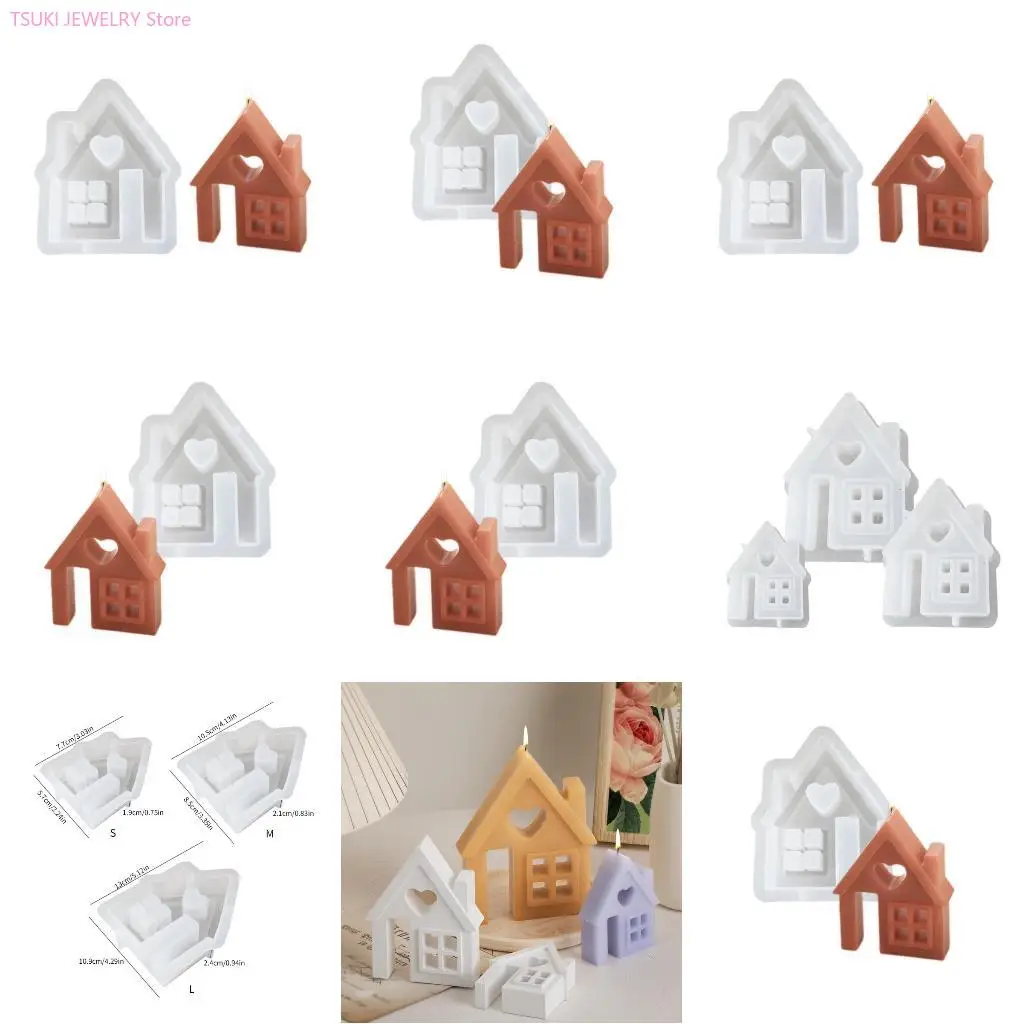 

62KE Figurine Mould Chimney House Silicone Soap Making Molds Silicone Material