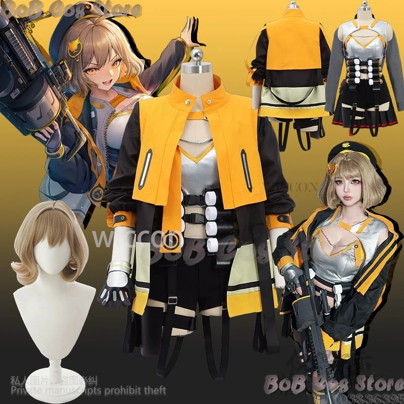 

Anis Cosplay Game NIKKE：The Goddess Of Victory Clothes Fashion Punk Yellow Black Coat Y2K Halloween Jirai Kei Girls Carnival Cos
