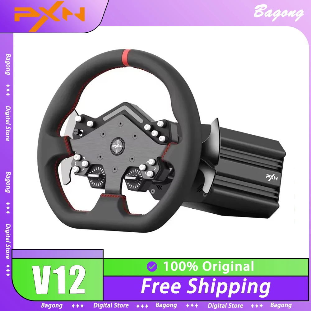 Pxn V12 Gaming Steering Racing Wheel Lite 6nm Real Direct Drive Force Feedback Simulator For 7/8/10/11/Ps4/Xbox One Pc Windows