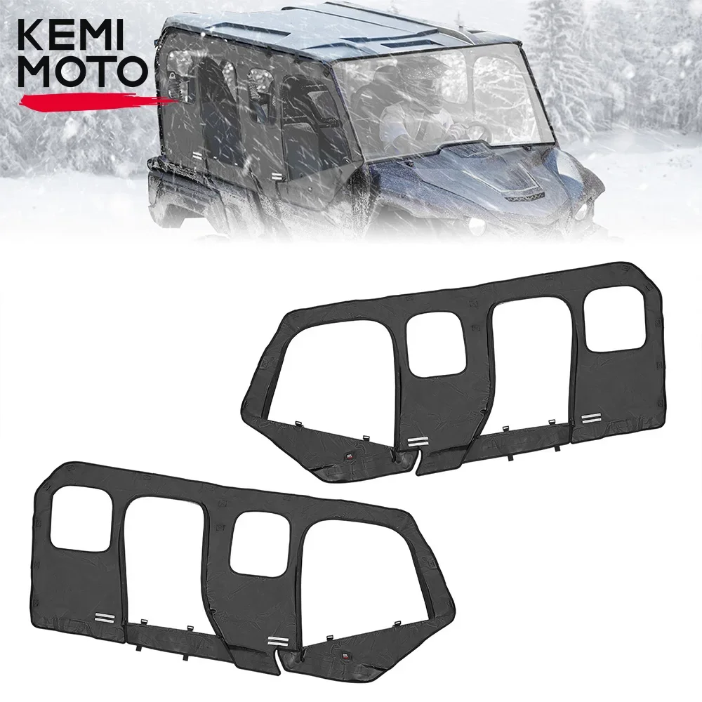 

KEMIMOTO UTV PVC Black Soft Upper Door Window Cab Enclosure Compatible with Yamaha Wolverine X4/SE 2018 2019 2020