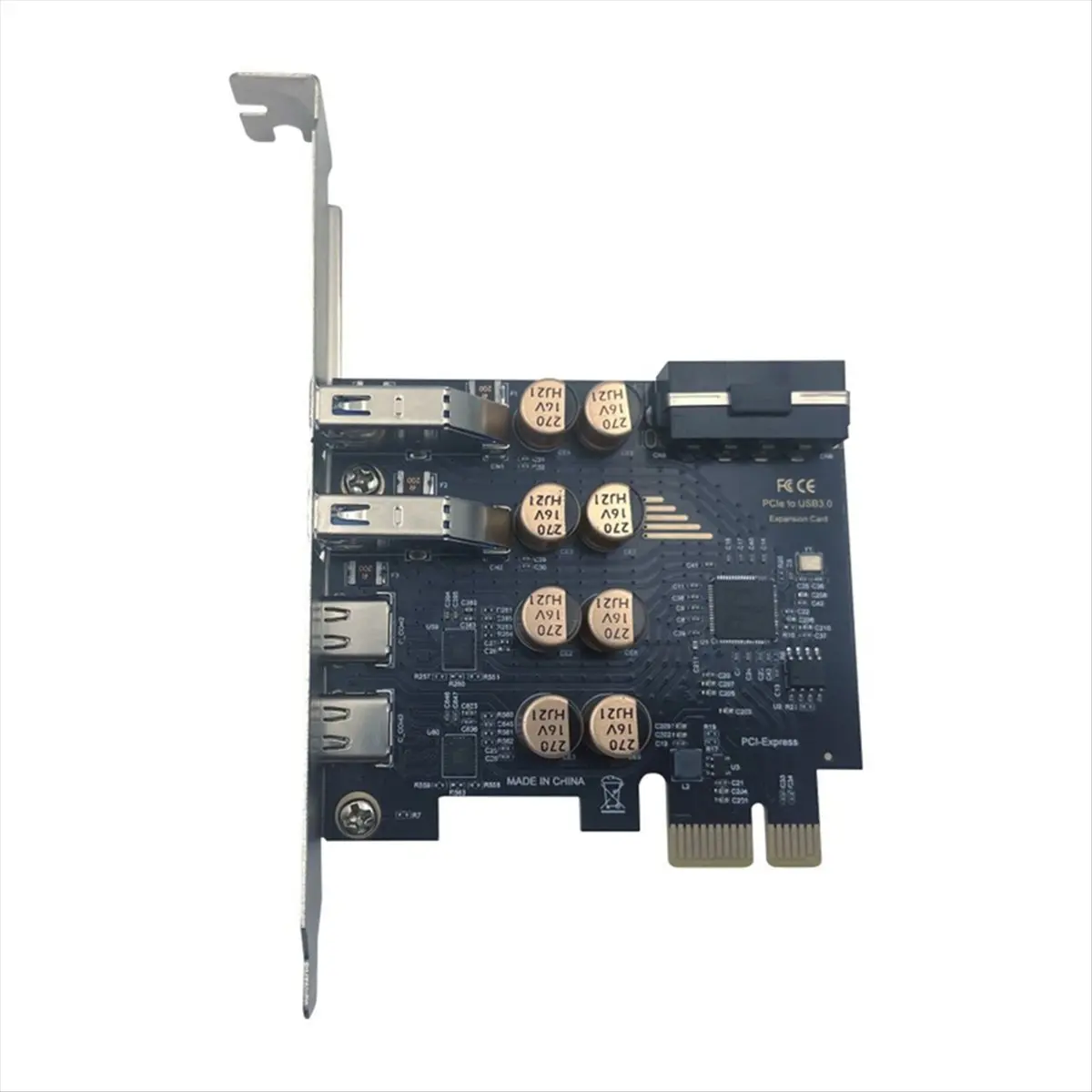 [VALUE PACK]PCI Expansion Card 4-Ports USB 3.0 + Type-C Expansion Card 5Gbps D720201 High Speed Hub for Desktop Computer 4PIN