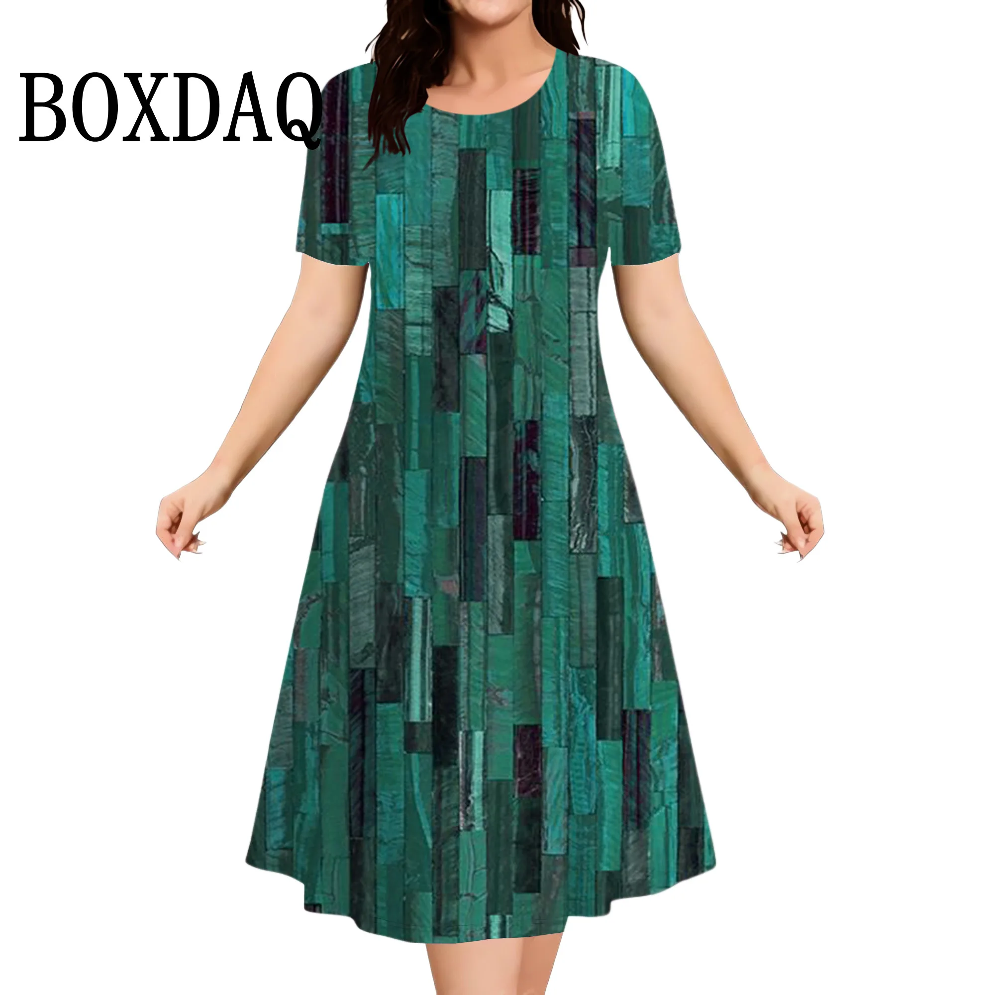 Vestido Verano Rayas 3D Talla Grande Mujer - usage example