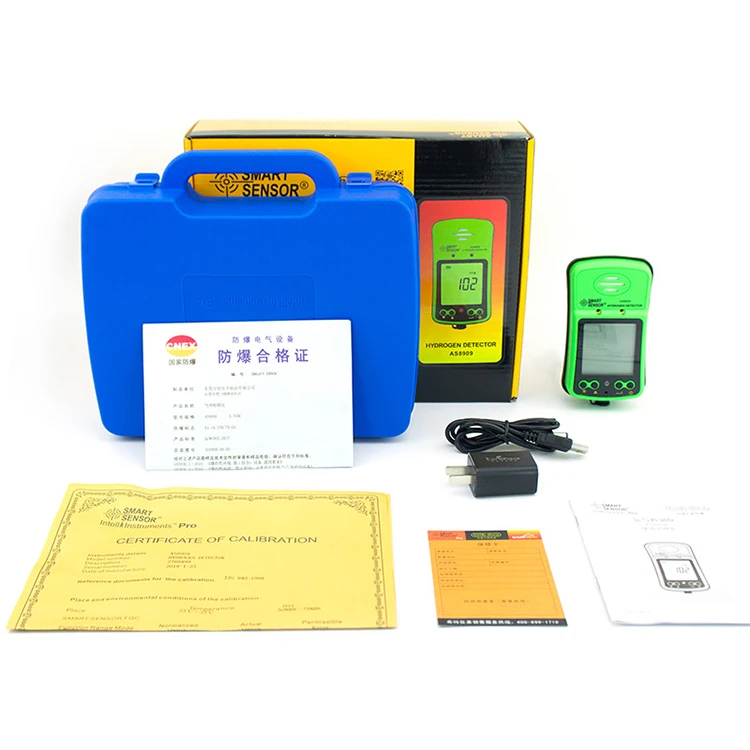 Smart Sensor AS8909 Hydrogen Gas Detector Industrial Explosion-Proof Portable H2 Concentration Tester Alarms