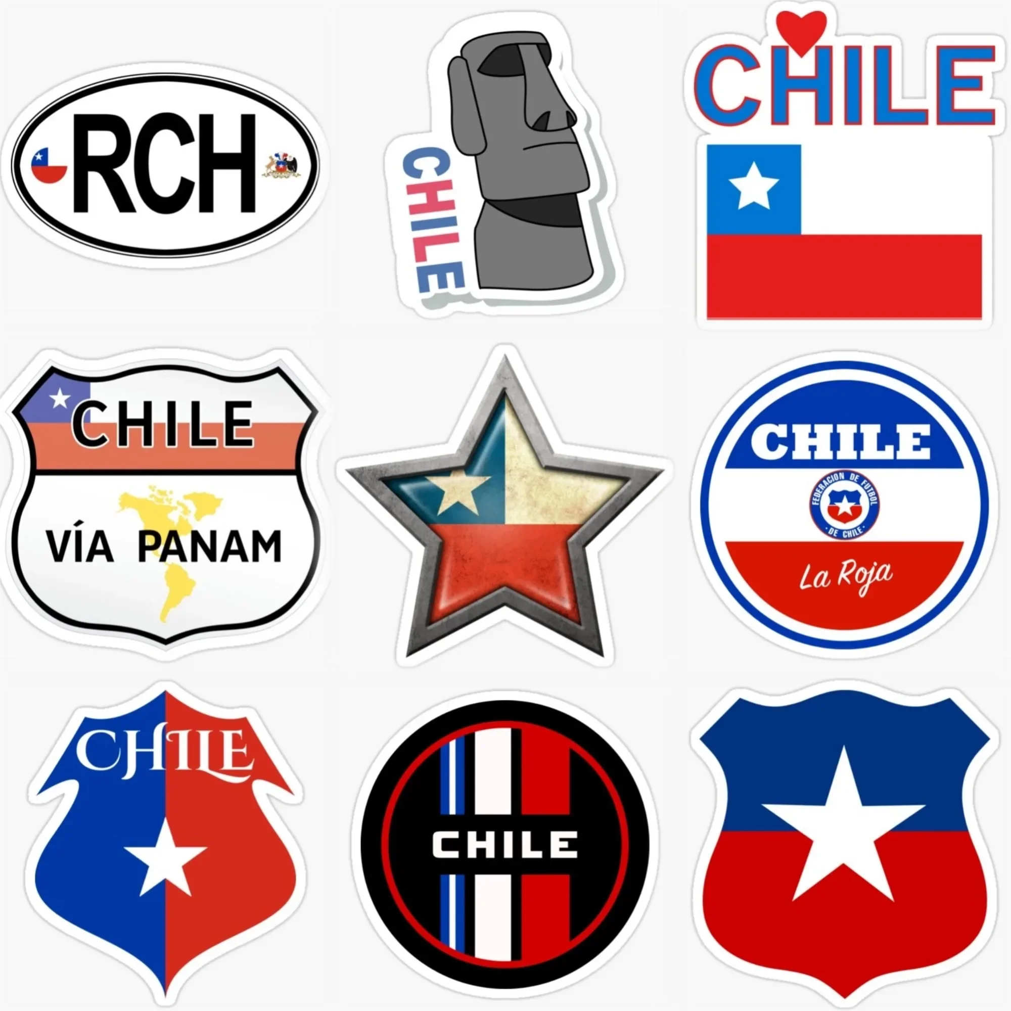 

Chile RCH Flag Map Emblem Creative PVC Sticker for Decorate Car Motorcycle Bicycle Helmet Window Wall Fridge Decal Accessories