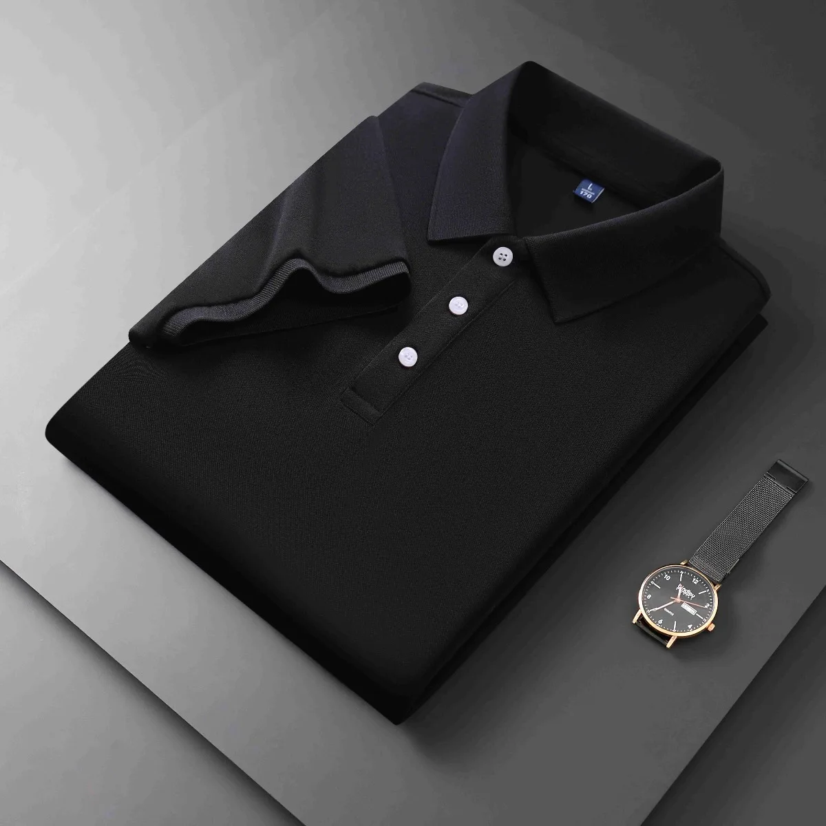 Men's 2025 New Europe America Japanese and Korean High-end Polo Luxury Brand Star with The Same Lapel Business POLO Texture