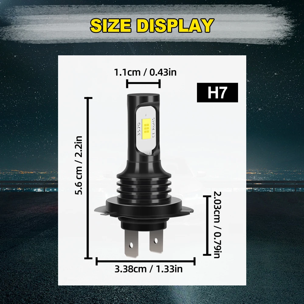 หลอดไฟ LED H7 2 ชิ้น 90W กำลังสูง 20000LM Canbus ไม่มี Error ไฟตัดหมอกขนาดเล็กสำหรับรถยนต์ แสงสีขาว 6000K สำหรับ BMW X3 2004-2014 2005 2006