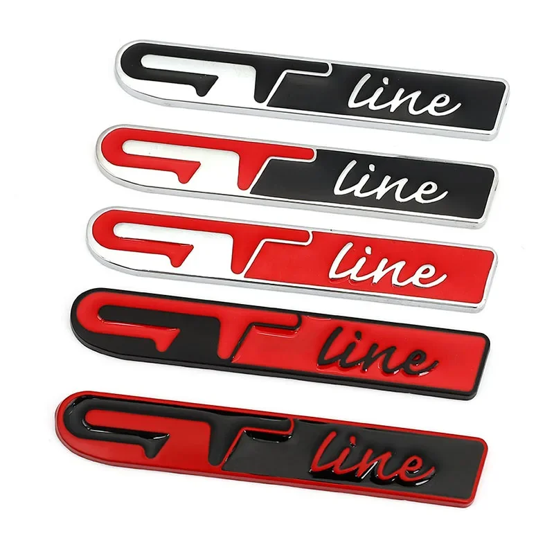 Metal GT Line Car Sticker Emblem Auto Body Side Decor Badge Decal For Renault Clio Koleos Latitude Fluence Captur Megane Duster