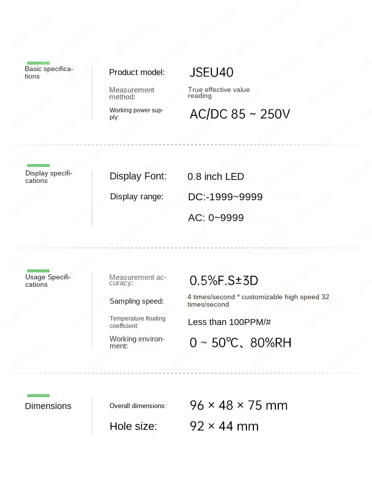 True RMS Display Digital Inteligente Amperímetro DC Medidor de Tensão AC Limits Superior e Inferiores Saída de Controle de Alarme