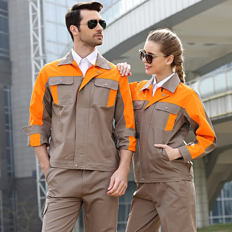 Factory Workshop Work Clothing For Men Women Mechanical Repairman Worker Uniforms Two Tones Welding Suits 100% Cotton Work Cloth