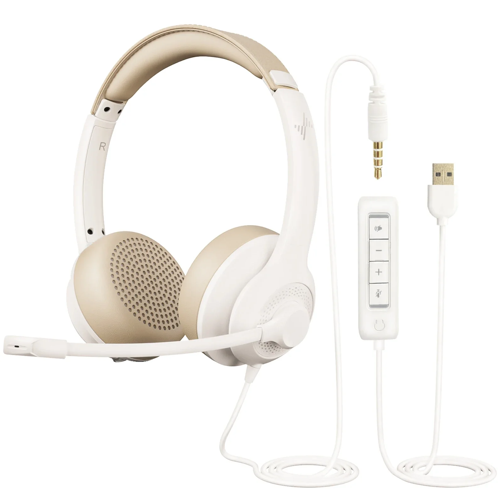 NUBWO JIAMQISHI EH01 USB-Headset PC-Computerkopfhörer mit Rauschunterdrückung, Mikrofon, Inline-Steuerung für Home Office Online-Klasse 4