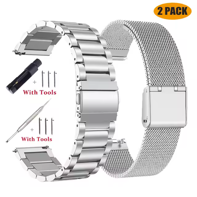18mm 20mm 22mm 24mm Width Quick Release Full Stainless Steel Watchband Wristwatch Universal Flat Head Watch Strap Accessories - Image 10