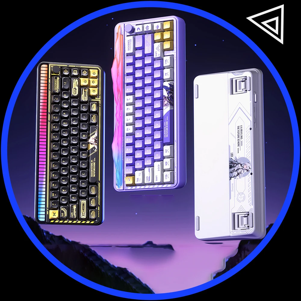 

LEOBOG Hi65 Механическая клавиатура 3 режима Беспроводная RGB прокладка с горячей заменой Геймер Алюминиевый сплав Пользовательские игровые клавиатуры 4000 мАч Подарки