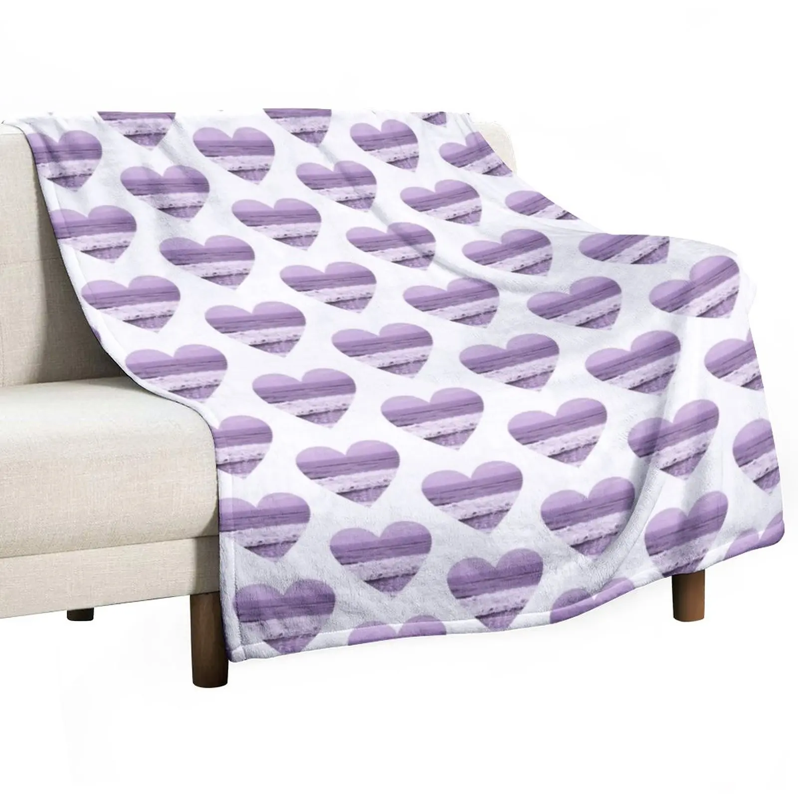 

New purple ocean heart Throw Blanket Tourist Plaid on the sofa Luxury Thicken Blankets