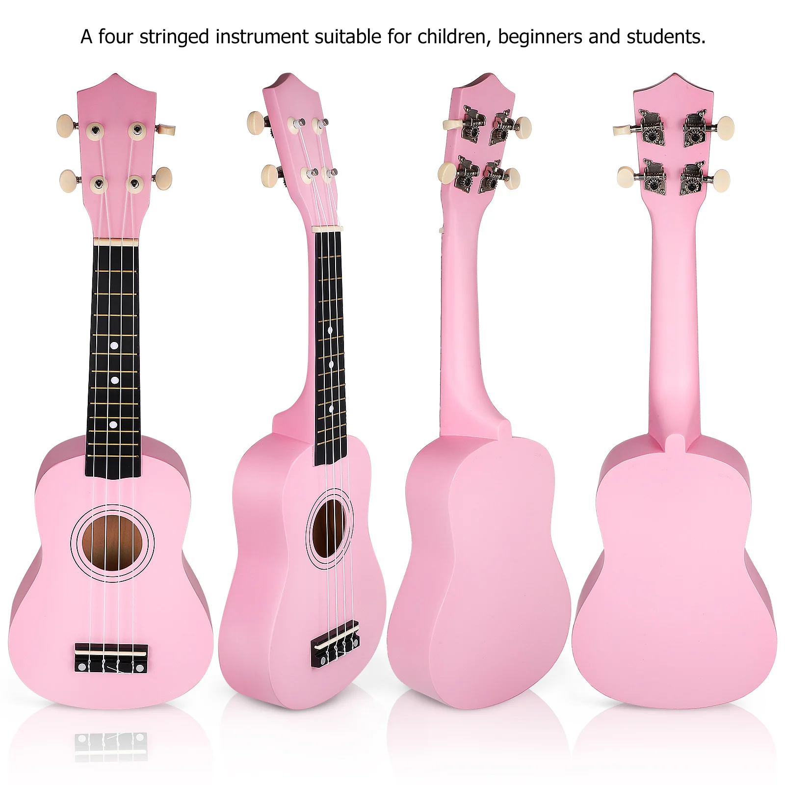 

21 Inch Ukulele Set Acoustic Basswood Soprano for Kids Adults Beginners Includes Bag Strings Pick Manual Lightweight