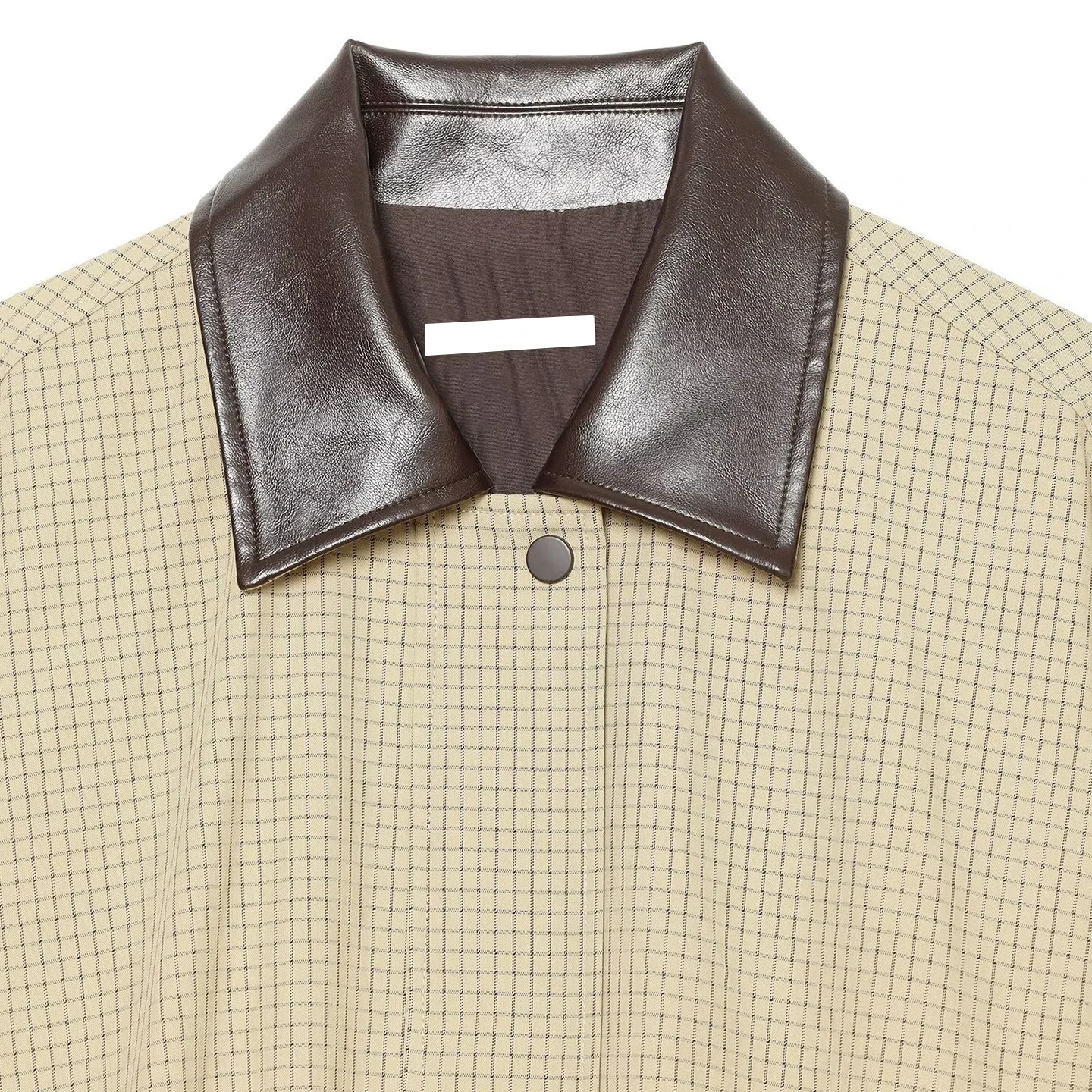 Women's Plaid Contrast Color Collar Jacket 2026 Autumn Fashion Personality Matched Outfit Standard Fit Long Sleeve Coat