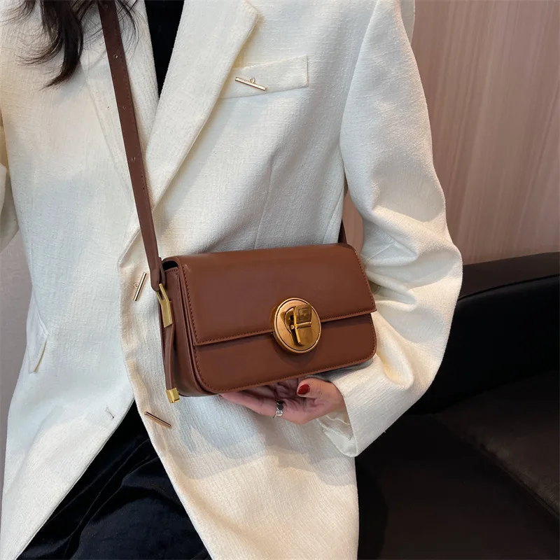 Vintage Square Bags for Women Crossbody Handbag PU Leather Shoulder Women\'s Bags Simplicity Fashion Design Ladies New Purse