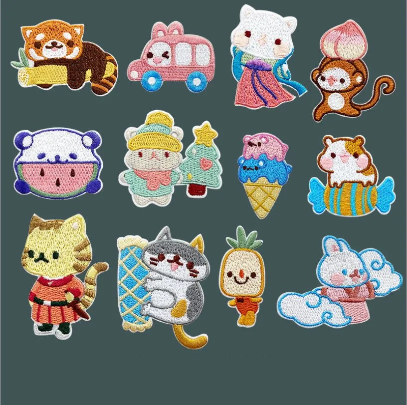 23 Styles Stick Iron Sew On 10 Pcs Cartoon Embroidered Patch Jeans Coat Tshirt Bag Shoe Hat Decor Repair Motif Accessory