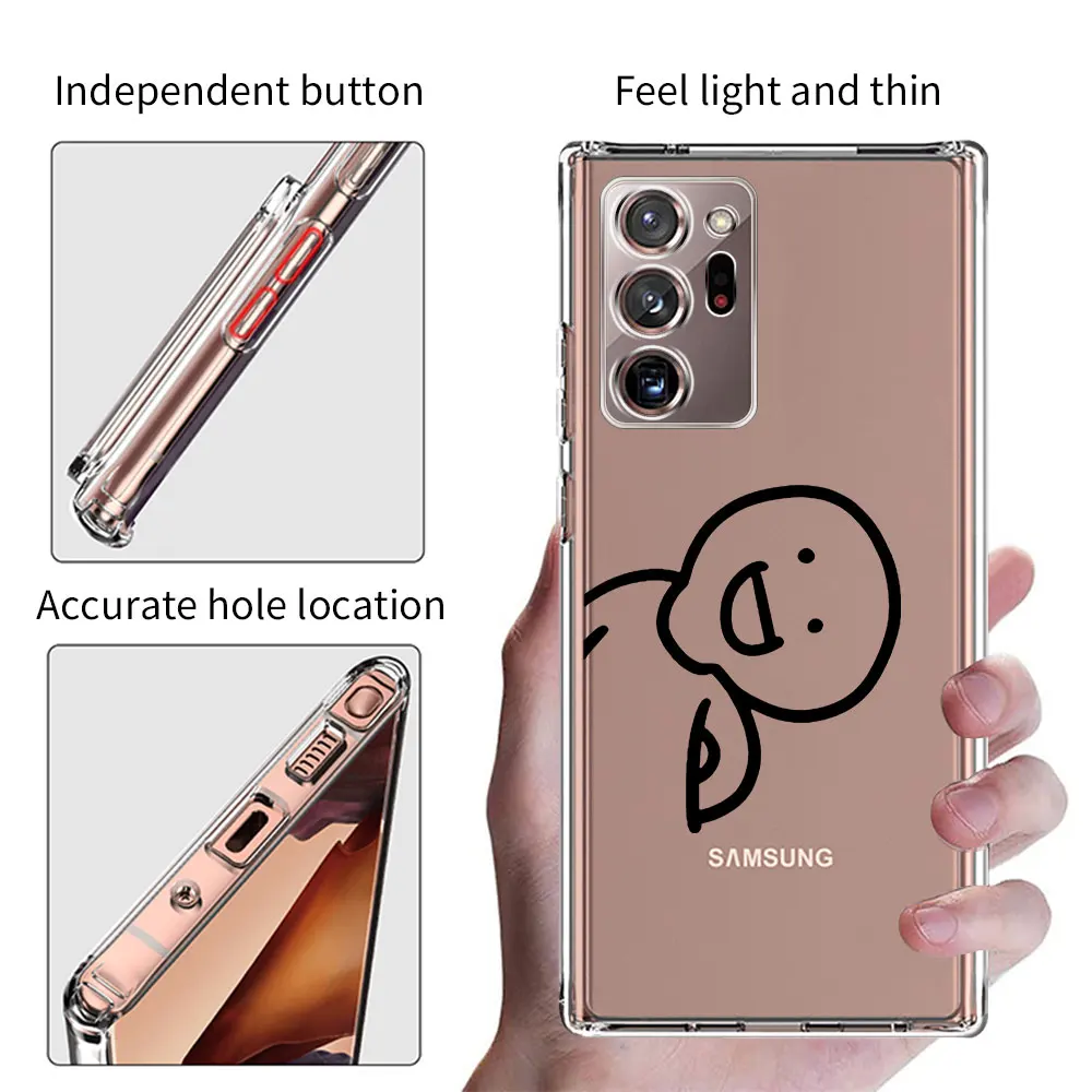 Cartoon Matchman Case for Samsung Galaxy Note 20 Ultra 9 10 Lite 8 TPU Transparent Soft Phone Cover J4 M12 M52 J6 2018