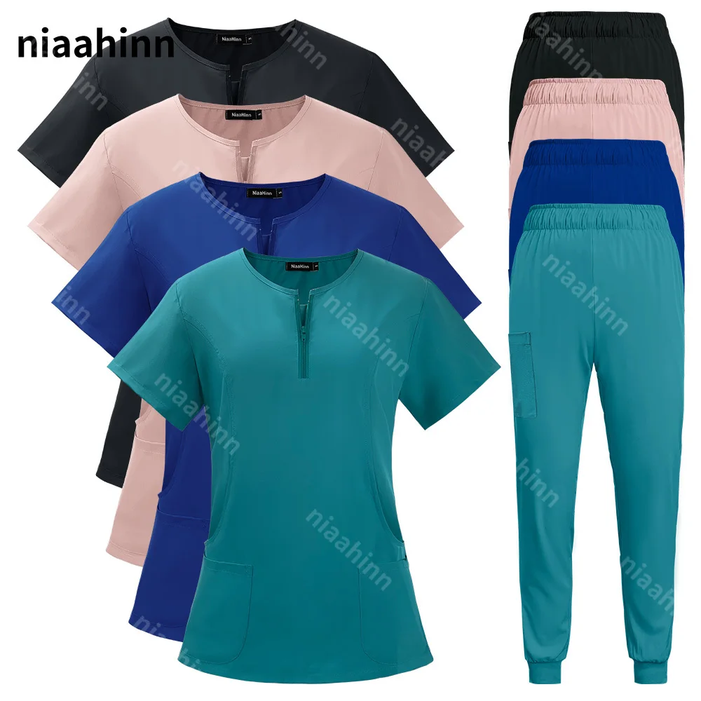 

Casual Short Sleeved Doctor Scrubs Medical Uniforms Women Pharmacy Working Uniforms for Medical Professionals Nurse Accessories