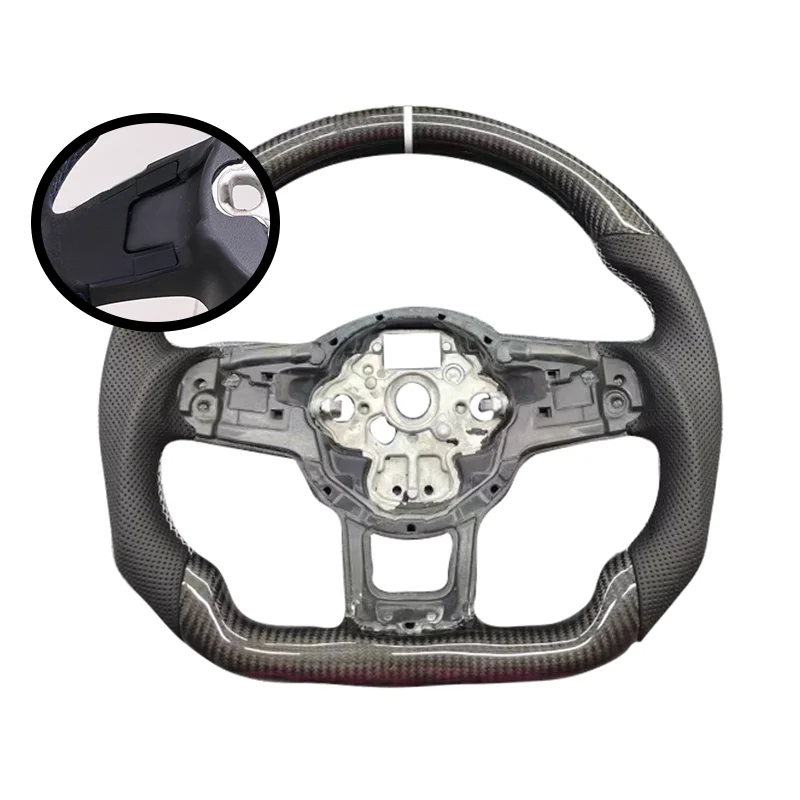 Geschikt voor Volkswagen Golf MK7 MK7.5 GTI R GTD GTE T-ROC Polo GTI Scirocco Aangepaste Koolstofvezel Stuurwiel auto onderdelen