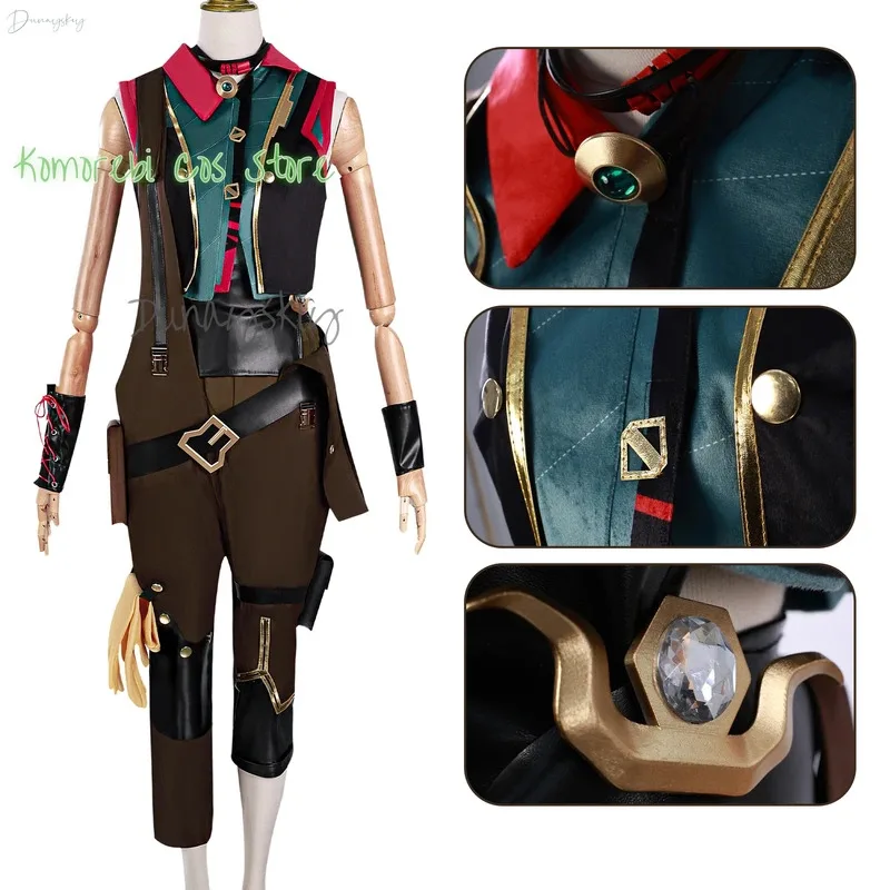 

asdh8@Game LOL TV 2 Arcane Powder jinx Cosplay Women Fantasia Costume Young Disguise Outfits Halloween Cool Brown Set Suits