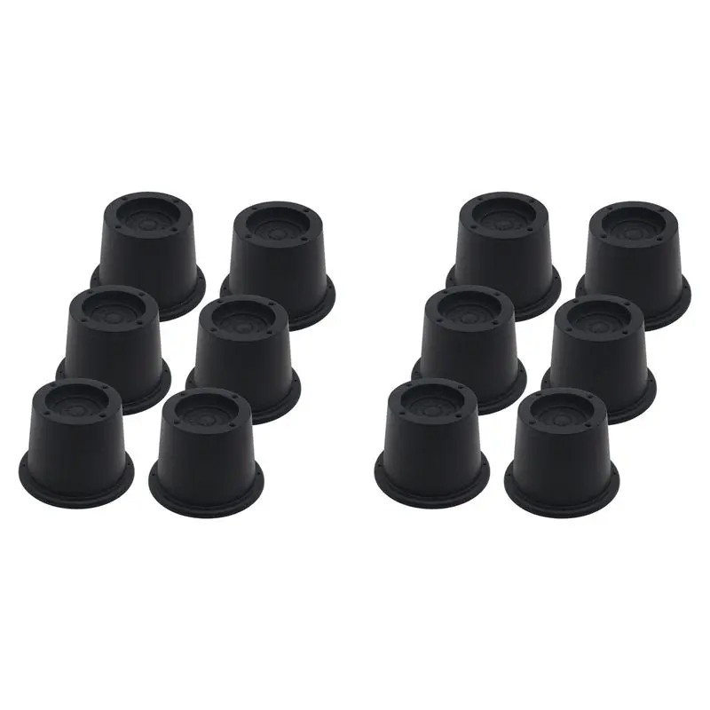 ABWZ-12Pack Furniture Risers Black Bed Risers 2.3Inch,Bed Lifts Risers For Sofa,Couch,Desk,Extenders Supports Up To 1,300 Lbs