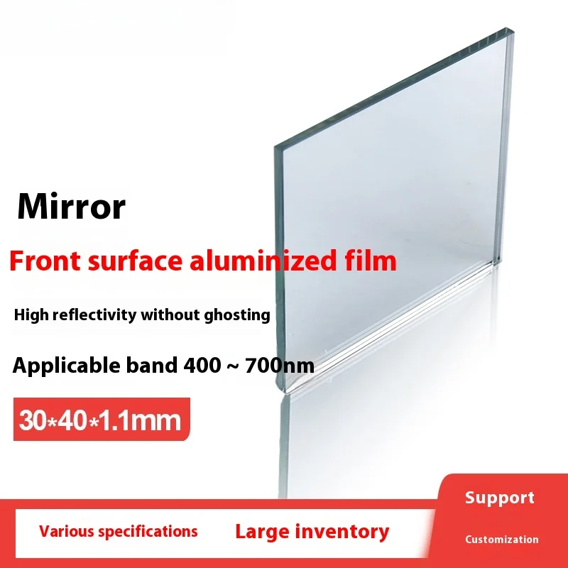 Aluminized Flat Mirror Eliminates Ghosting Front Surface Reflective Glass 30*40*1.1Mm