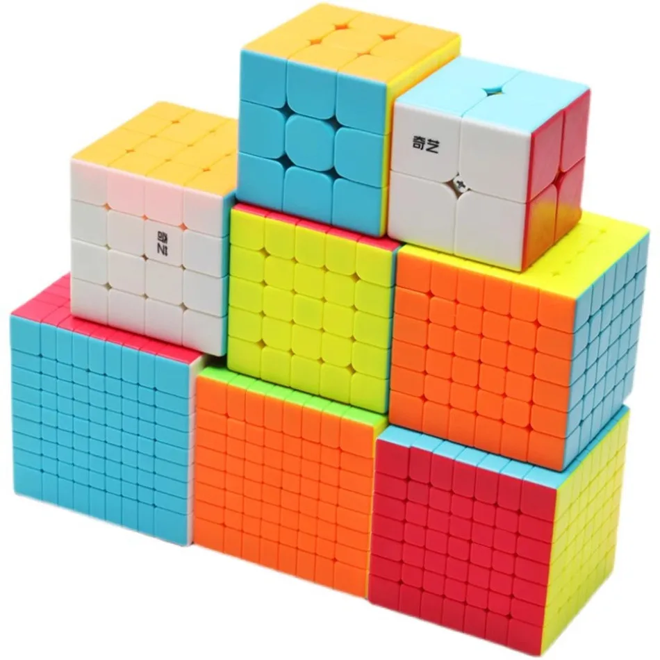 Qiyi cubo mágico 2x2 3x3 4x4 5x5 6x6 7x7 8x8 9x9 cubo mágico sem adesivos quebra-cabeça profissional cubo mágico brinquedo crianças presente