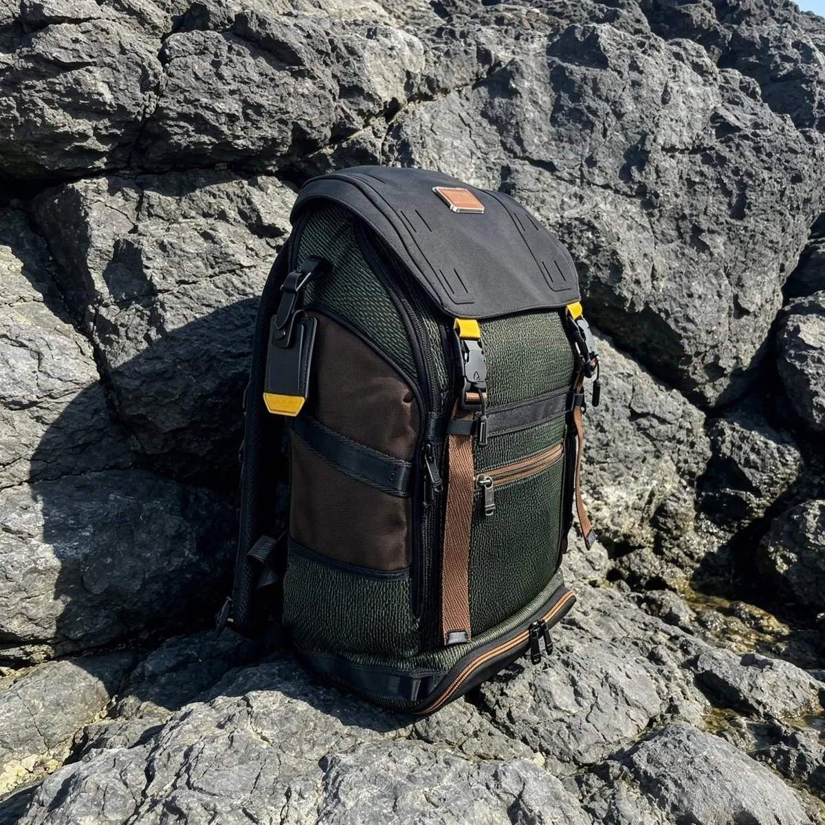 Large Capacity Wear Resistant Ballistic Nylon Daypack, Men Stylish Backpack for Business Travel Outdoor Use