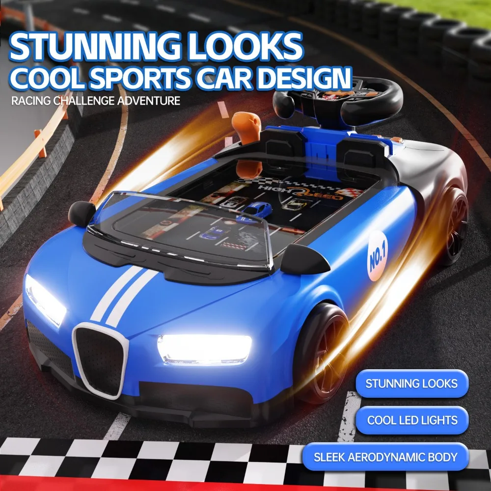 New Racing Car Adventure Driving Simulation Toy, Tabletop Steering Wheel Obstacle Avoidance Game Console Birthday Gift view 3