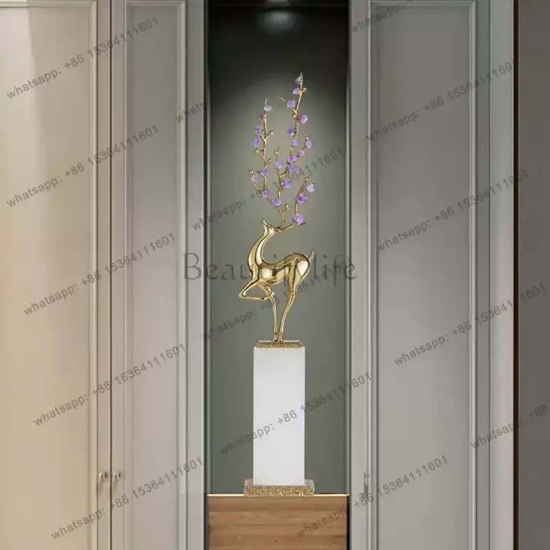 Chinese-style deer ornament, decoration next to the TV cabinet in the living room of the entrance niche