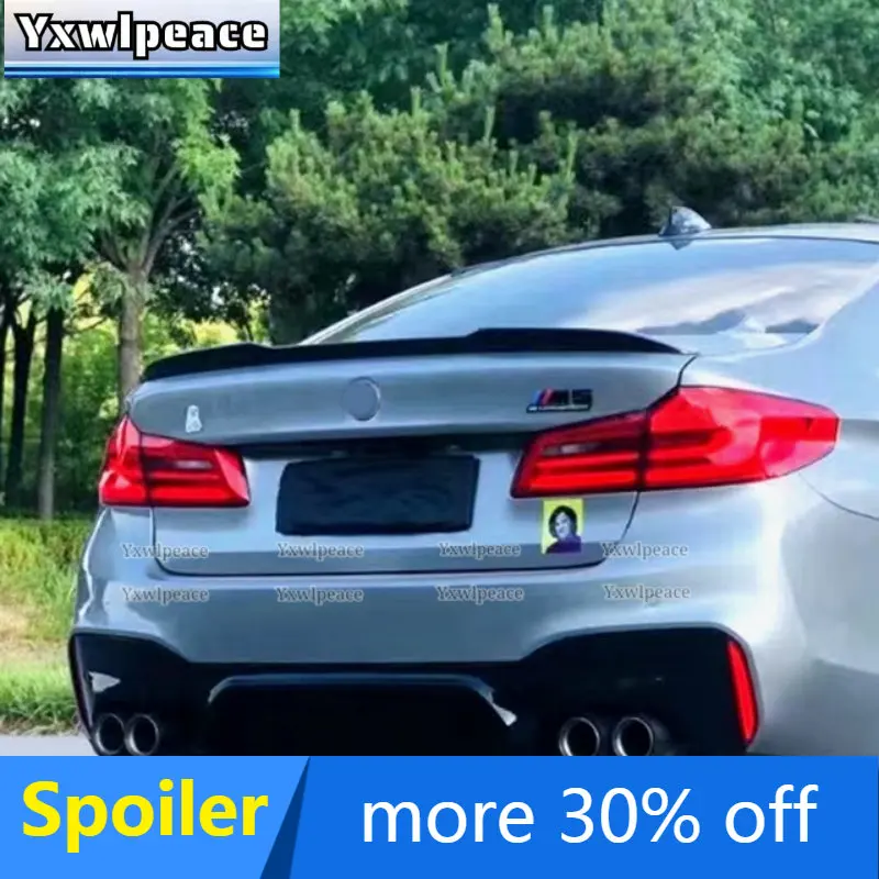 

For BMW 5 Series G30 F90 M5 2018 2019 20 21 2022 Spoiler ABS Material Pro Style Primer Color Rear Trunk Lip Spoiler Car Styling