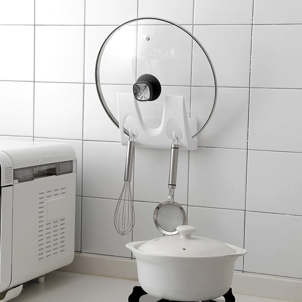 

Wall Mounted Pot Cover Rack Shelf Multipurpose Design for Lids Cutting Boards Kitchen Items Saves Space Keeps Tidy