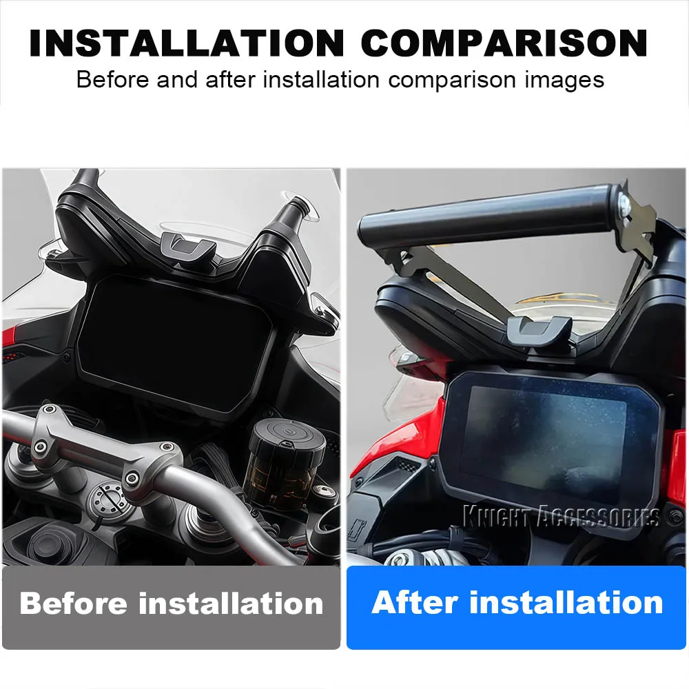 Motorcycle Accessories GPS Phone Stand Bracket Holder Navigation Bar Navigation Bracket Aluminum For Multistrada V4S 2025-2026