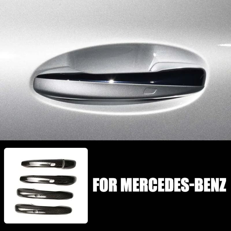 

100% Carbon Fiber Car Exterior Door Handle Cover Trim Cap Sticker For Mercedes Benz W177 W247 W205 W213 X253 W222 C118 LHD RHD