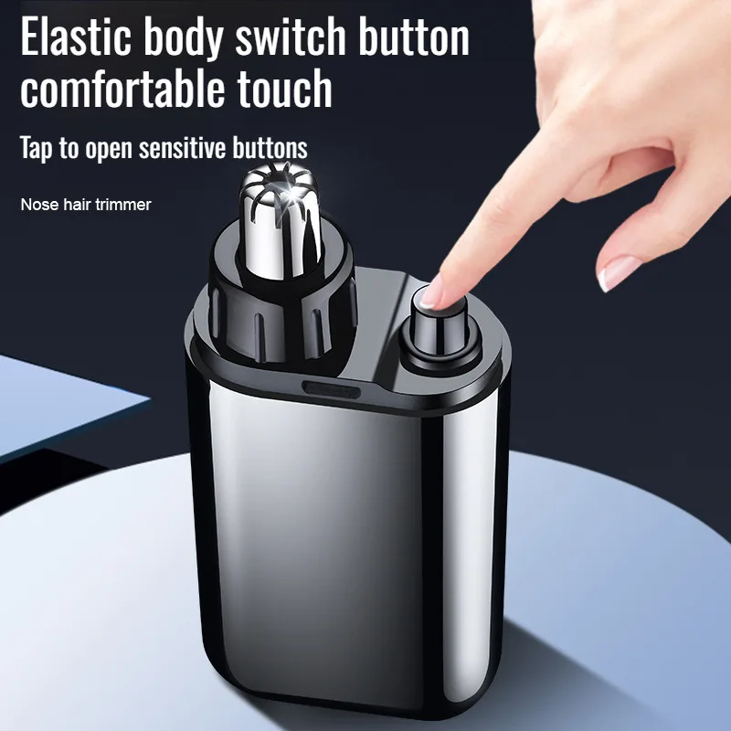 Men's Mini Portable Electric Nose Hair Trimmer TYPE-C Charging Waterproof Multifunctional 360 ° Rounded Nose Hair Trimmer