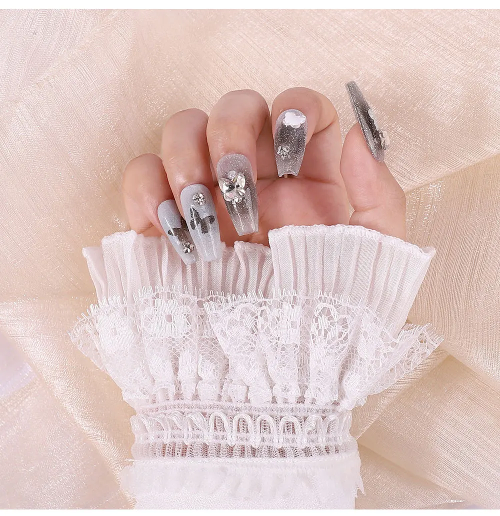 Плиссированные искусственные рукава с оборками