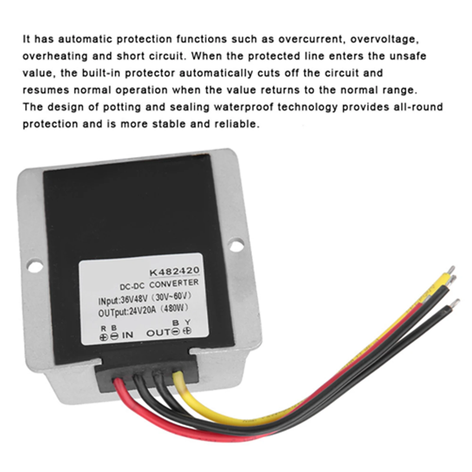 Power Converter DC DC Buck Module Voltage Reducer converter 36/48V to 24V 20A 480W Power Regulator