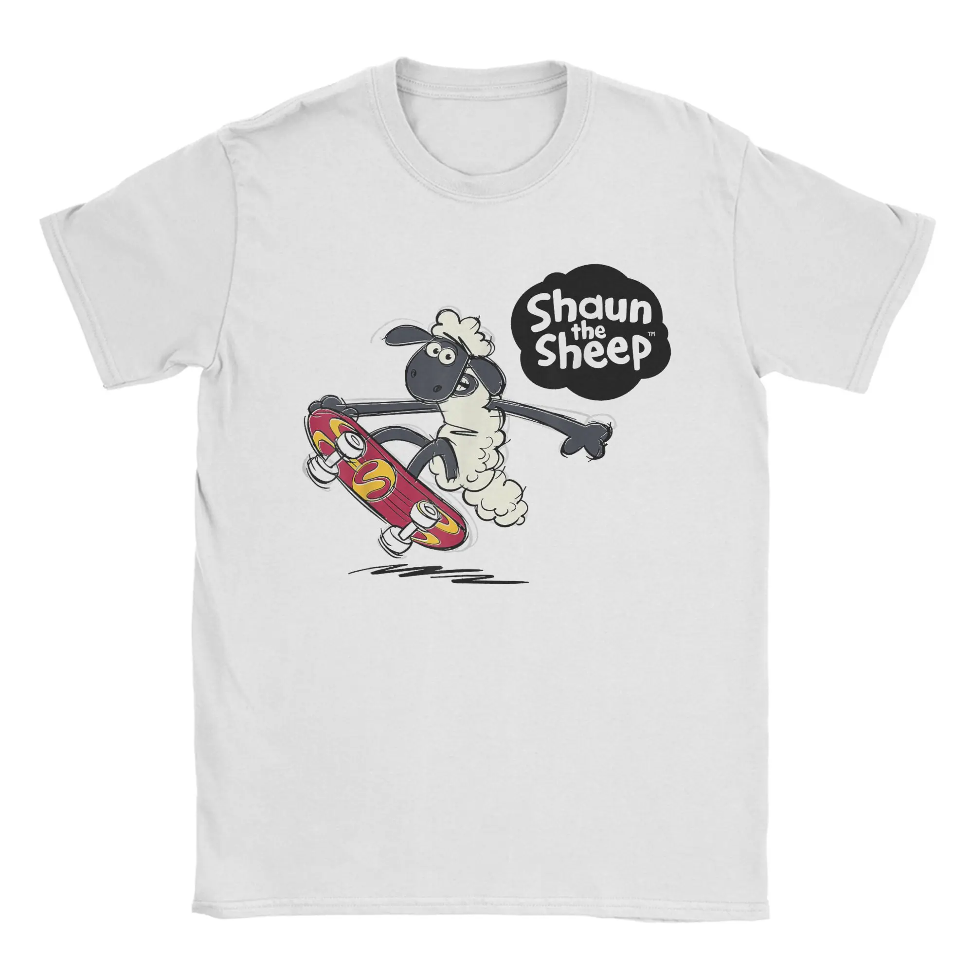 

Shaun the Sheep Скейтбординг Shaun Футболка Летняя мужская хлопковая футболка с круглым вырезом размера плюс 5XL Футболки с короткими рукавами Y2K Ретро топы
