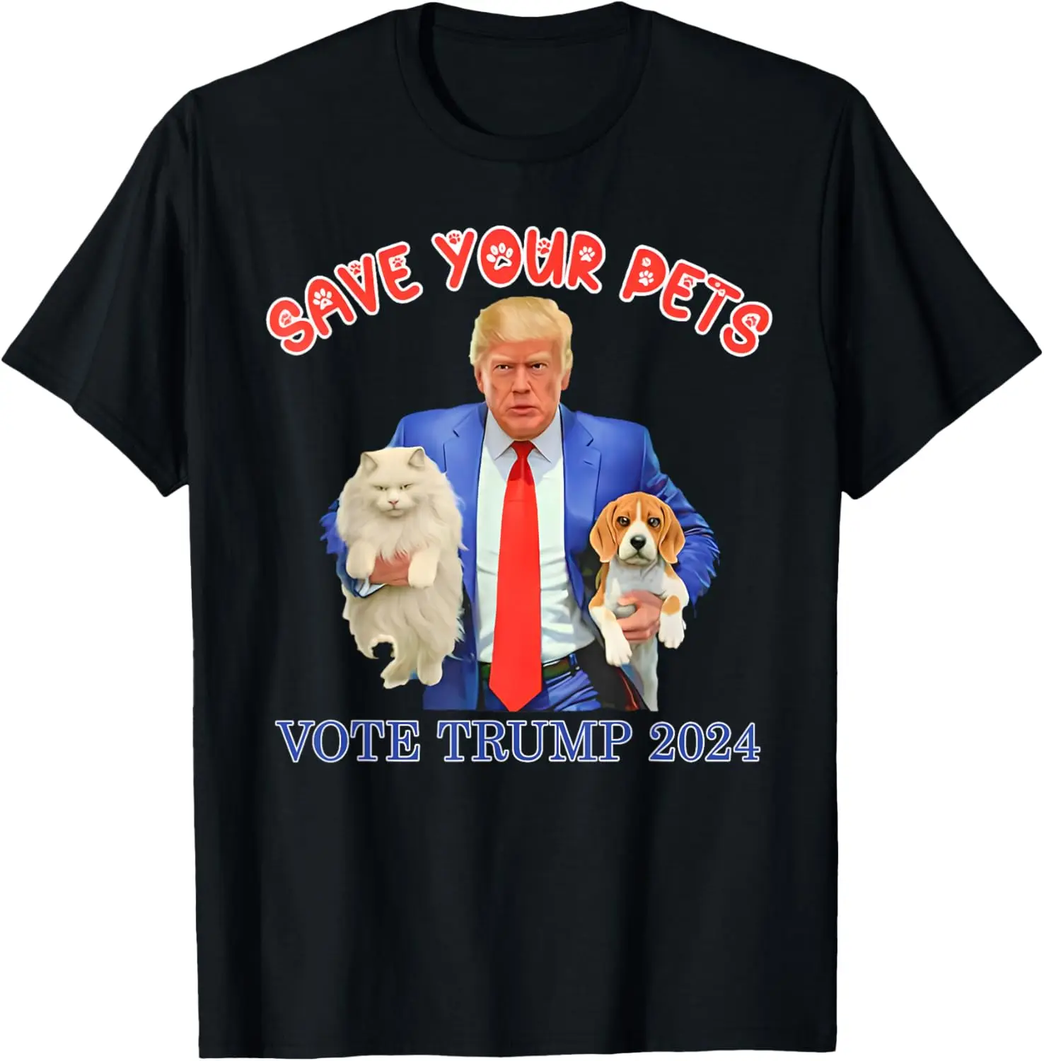 Bewaar uw huisdieren stem voor Trump Amerikaanse verkiezing Grappig citaat stem T-shirt