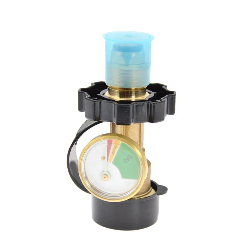 

Propane Adapter Connector Brass Tank Adapter With Luminous Pressure Gauge Adapter Gas Tank Converter SL-YK01-1