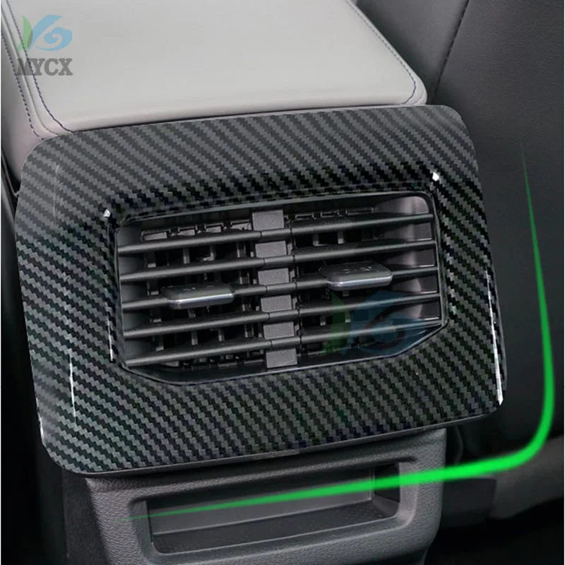 ل Volkswagen VW ID.4X ID.4 CROZZ 2021 2022 ABS مسند ذراع السيارة صندوق خلفي مكيف الهواء منفذ غطاء إطاري القوالب الداخلية #3