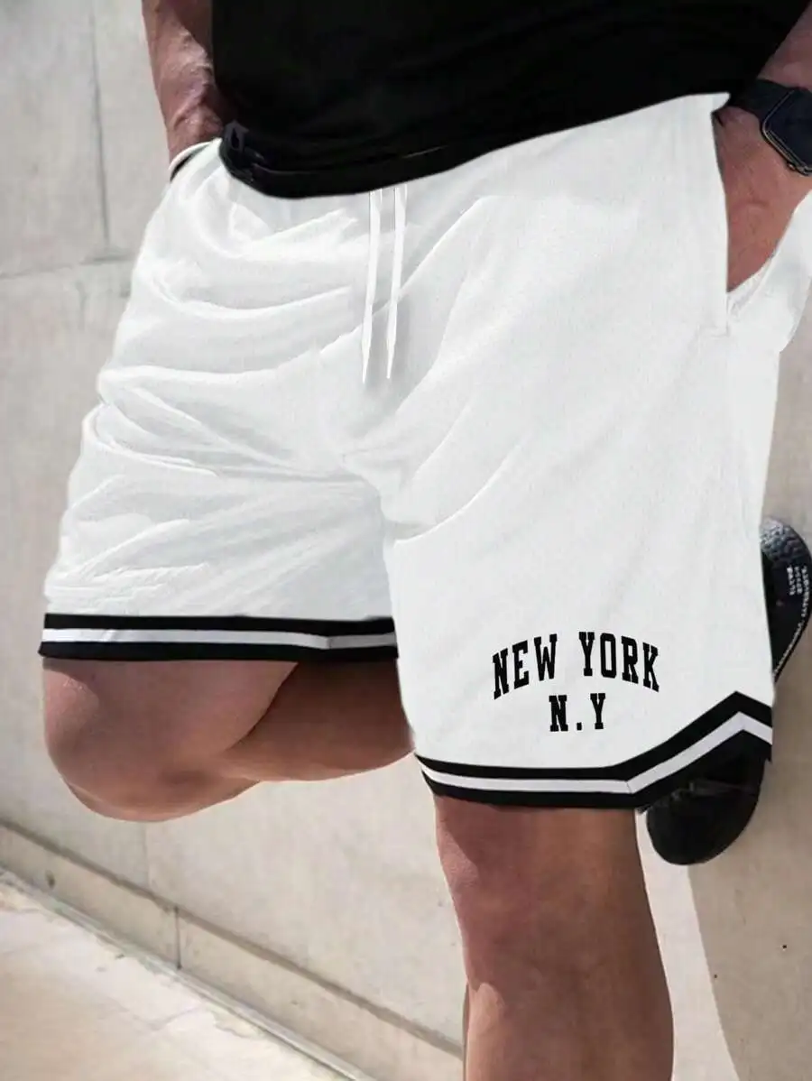 

Men Casual Drawstring Waist Shorts Summer Breathable Mesh Shorts