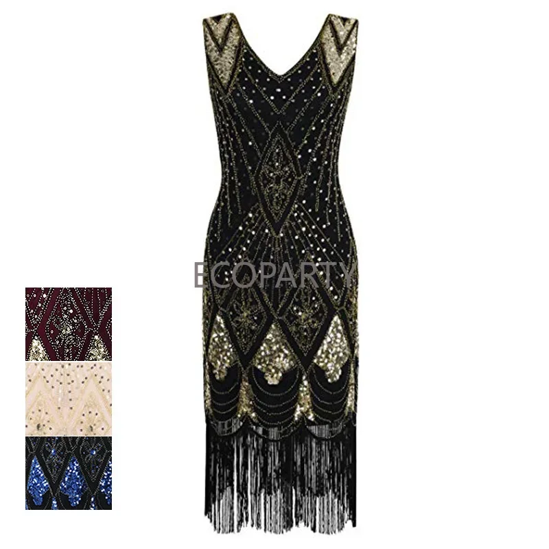 

Women's Flapper Dresses 1920s Beaded Fringed Great Gatsby Dress birthday dress for women white dress women vestido feminino