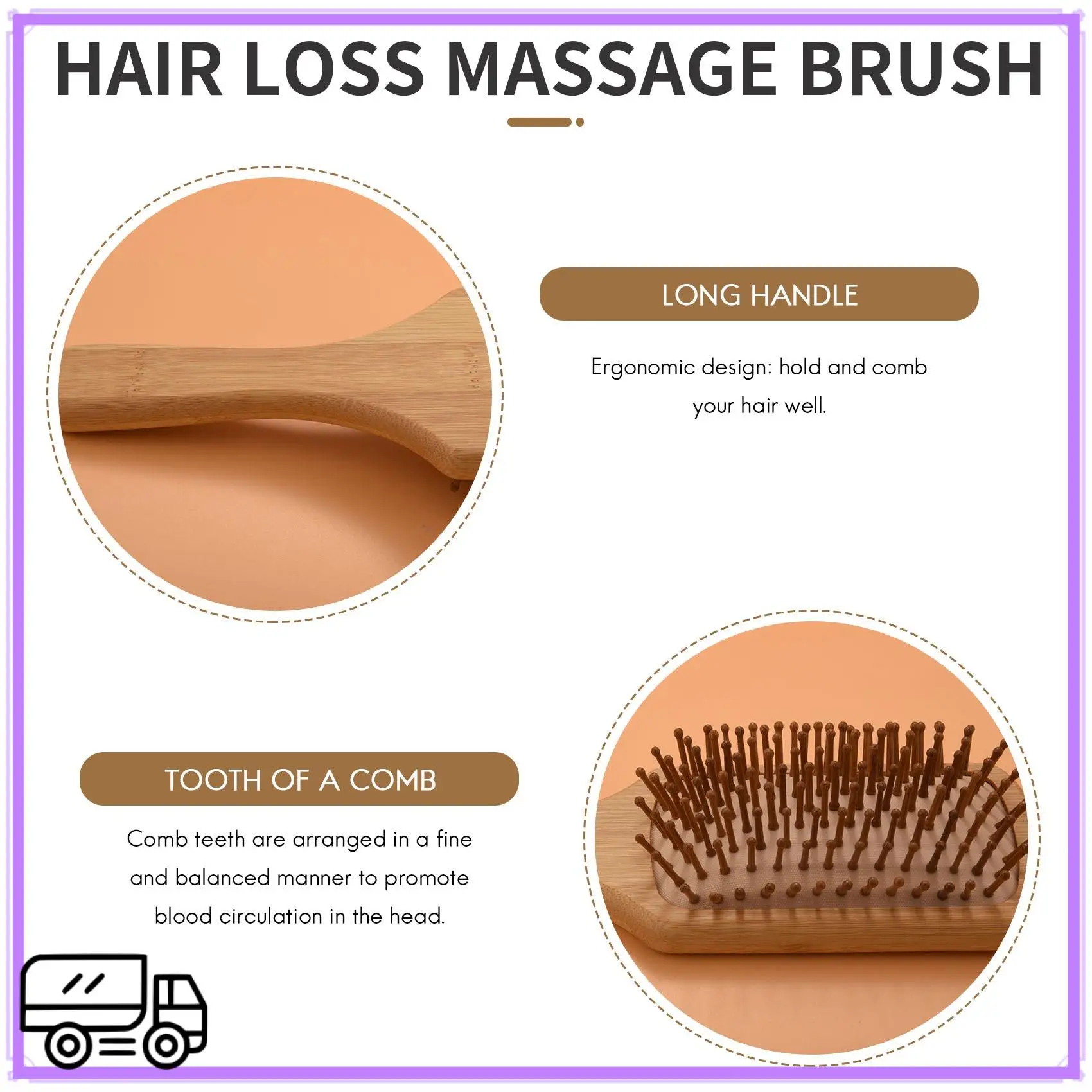 

High Quality 6PC/Set Wood Comb Healthy Paddle Cushion Hair Loss Massage Brush Hairbrush Comb Scalp Hair Care Healthy Bamboo Comb