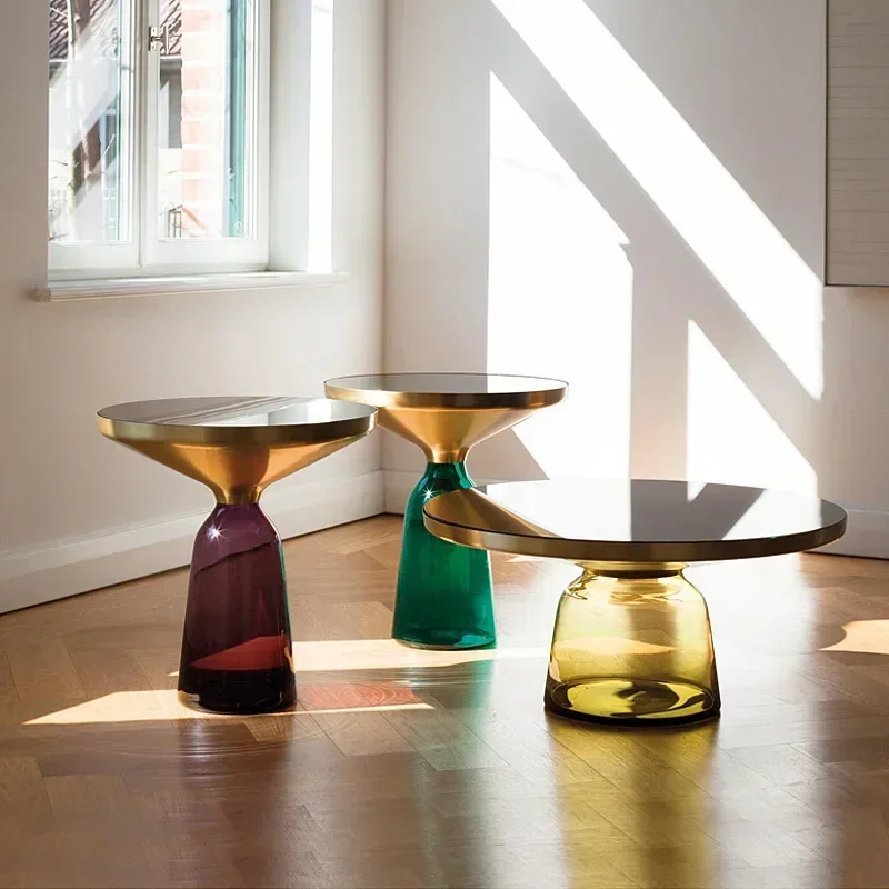 Nordic round coffee table combination designer creative light luxury bell sofa side table
