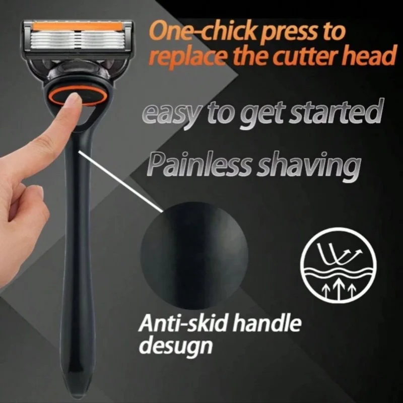 ماكينة حلاقة أصلية جديدة مكونة من 5 طبقات ماكينة حلاقة يدوية للرجال ماكينة إزالة شعر الوجه ماكينة حلاقة آمنة