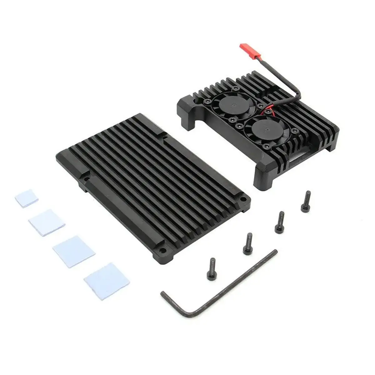 Aluminum Metal Case for 3 Model B 3B Plus Aluminum Case Box with Dual Fan Heat Sink