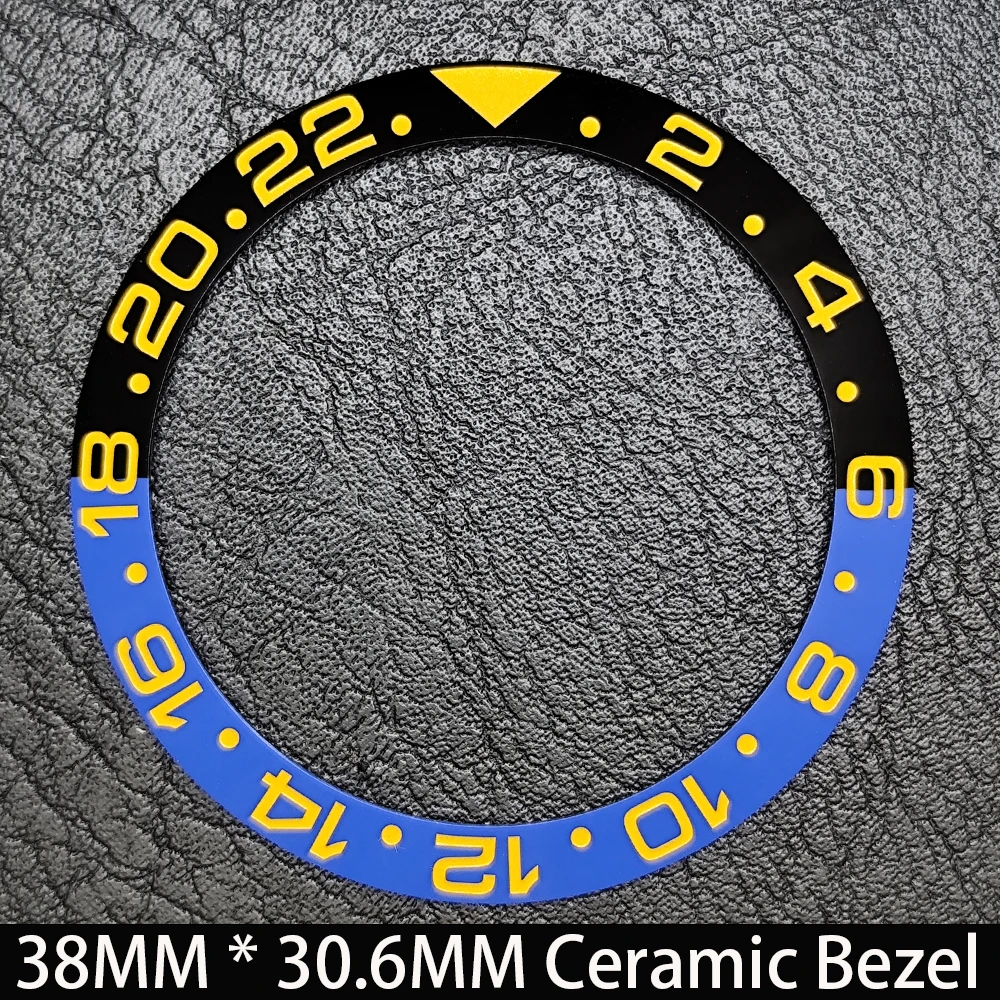 Schräge 38mm * 30,6mm Keramik/Aluminium Blau Leuchtende Lünette GMT und Taucheruhr-Einsatz Passend für 40mm Uhrengehäuse Ersatz-Uhrenteil – Detail 20