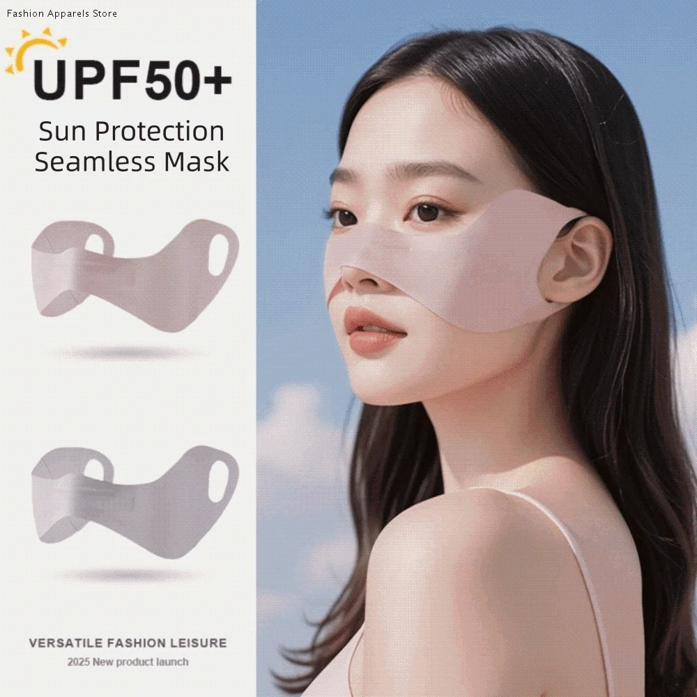 Protector Facial Elástico Portátil con Protección UV, Color Sólido, Delgado, para Golf, Velo Protector Solar Lavable, Ligero, Media Protección Facial, para Viajes